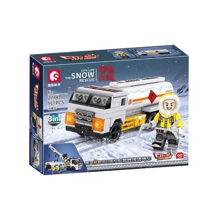 SEMBO 2744 2745 2746 2747 2748 2749 2750 2751 non  CỨU HỘ TUYẾT 8 TỔ HỢP GỒM XE KÉO KHẨN CẤP BỒN ỦI CẦN CẨU ỐNG LỒNG HÀN VẬN TẢI HẠNG NẶNG MÁY XÚC BÁNH LỐP XÍCH bộ đồ chơi xếp lắp ráp ghép mô hình City CITY LIFE THE SNOW RESCUE Thành Phố 730 khối