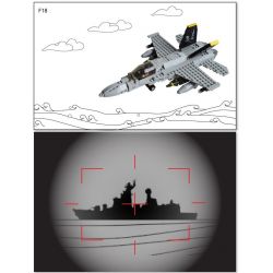 GUDI 600031A 6018 non  MÁY BAY CHIẾN ĐẤU F-18 bộ đồ chơi xếp lắp ráp ghép mô hình Military Army F18 HORNET FIGHTER Quân Sự Bộ Đội 284 khối