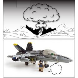 GUDI 600031A 6018 non  MÁY BAY CHIẾN ĐẤU F-18 bộ đồ chơi xếp lắp ráp ghép mô hình Military Army F18 HORNET FIGHTER Quân Sự Bộ Đội 284 khối