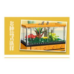 JIESTAR 59220 non  THẾ GIỚI VI MÔ HỘP XEM THÚ CƯNG BÒ SÁT bộ đồ chơi xếp lắp ráp ghép mô hình REPTILE 63 khối