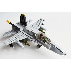 GUDI 600031A 6018 non  MÁY BAY CHIẾN ĐẤU F-18 bộ đồ chơi xếp lắp ráp ghép mô hình Military Army F18 HORNET FIGHTER Quân Sự Bộ Đội 284 khối