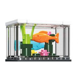 JIESTAR 59217 non  THẾ GIỚI VI MÔ BỂ CÁ bộ đồ chơi xếp lắp ráp ghép mô hình FISH TANK 34 khối