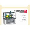 JIESTAR 59217 non  THẾ GIỚI VI MÔ BỂ CÁ bộ đồ chơi xếp lắp ráp ghép mô hình FISH TANK 34 khối