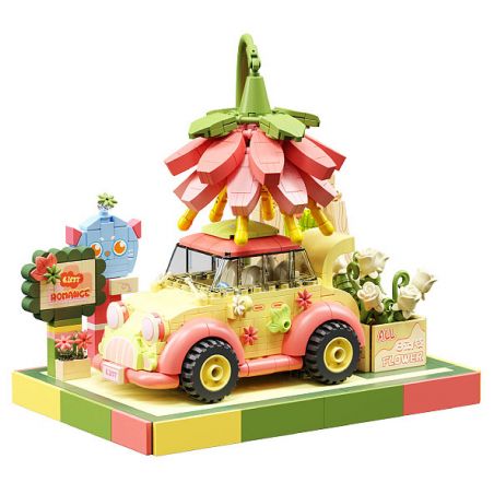 GEKKOSHA 801102 non  ẢO TƯỞNG CỦA TRÁI TIM TRẠM NHỊP MÙA XUÂN bộ đồ chơi xếp lắp ráp ghép mô hình Girl LOVELY SPRING Con Gái 801 khối