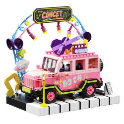 GEKKOSHA 801101 non  ẢO TƯỞNG CỦA TRÁI TIM BUỔI HÒA NHẠC HOÀNG HÔN bộ đồ chơi xếp lắp ráp ghép mô hình Girl SUNSET CONCERT Con Gái 831 khối