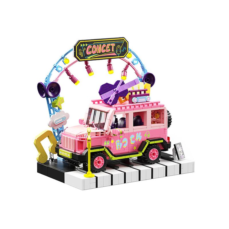 GEKKOSHA 801101 non  ẢO TƯỞNG CỦA TRÁI TIM BUỔI HÒA NHẠC HOÀNG HÔN bộ đồ chơi xếp lắp ráp ghép mô hình Girl SUNSET CONCERT Con Gái 831 khối