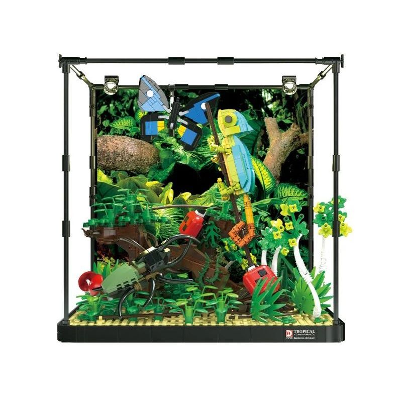 DK 7021 non  CẢNH QUAN THÚ CƯNG LEO NÚI RỪNG MƯA NHIỆT ĐỚI bộ đồ chơi xếp lắp ráp ghép mô hình TROPICAL RAIN FOREST 1358 khối