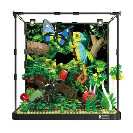 DK 7021 non  CẢNH QUAN THÚ CƯNG LEO NÚI RỪNG MƯA NHIỆT ĐỚI bộ đồ chơi xếp lắp ráp ghép mô hình TROPICAL RAIN FOREST 1358 khối