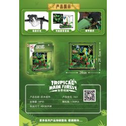 DK 7021 non  CẢNH QUAN THÚ CƯNG LEO NÚI RỪNG MƯA NHIỆT ĐỚI bộ đồ chơi xếp lắp ráp ghép mô hình TROPICAL RAIN FOREST 1358 khối