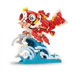 KAIDO KD99007 99007 non  CUỘC GẶP GỠ CÁ CHÉP KOI bộ đồ chơi xếp lắp ráp ghép mô hình Chinese Traditional Festivals Lễ Hội Cổ Truyền 678 khối