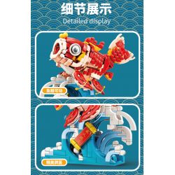 KAIDO KD99007 99007 non  CUỘC GẶP GỠ CÁ CHÉP KOI bộ đồ chơi xếp lắp ráp ghép mô hình Chinese Traditional Festivals Lễ Hội Cổ Truyền 678 khối