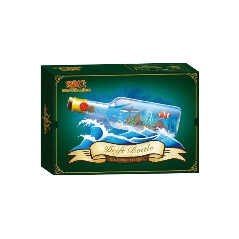 SMALL ANGLE JD008 non  CÁ TRONG CHAI CÓ SÓNG bộ đồ chơi xếp lắp ráp ghép mô hình DRIFT BOTTLE 1168 khối