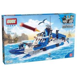 GUDI 8024 non  TÀU TÊN LỬA CAO TỐC TÀNG HÌNH bộ đồ chơi xếp lắp ráp ghép mô hình Military Army STEALTH MISSILE BOAT Quân Sự Bộ Đội 578 khối
