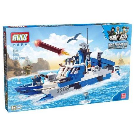GUDI 8024 non  TÀU TÊN LỬA CAO TỐC TÀNG HÌNH bộ đồ chơi xếp lắp ráp ghép mô hình Military Army STEALTH MISSILE BOAT Quân Sự Bộ Đội 578 khối