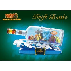 SMALL ANGLE JD008 non  CÁ TRONG CHAI CÓ SÓNG bộ đồ chơi xếp lắp ráp ghép mô hình DRIFT BOTTLE 1168 khối