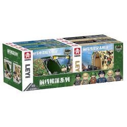 LE YI 83008 non  LỀU TIỀN TUYẾN 4 LOẠI bộ đồ chơi xếp lắp ráp ghép mô hình Military Army Quân Sự Bộ Đội