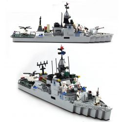 GUDI 8026 non  TÀU HỘ VỆ TÊN LỬA TÀNG HÌNH bộ đồ chơi xếp lắp ráp ghép mô hình Military Army THE MIGHTY MISSILE FRIGATE Quân Sự Bộ Đội 802 khối