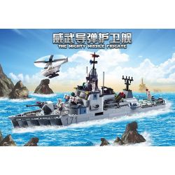 GUDI 8026 non  TÀU HỘ VỆ TÊN LỬA TÀNG HÌNH bộ đồ chơi xếp lắp ráp ghép mô hình Military Army THE MIGHTY MISSILE FRIGATE Quân Sự Bộ Đội 802 khối