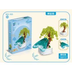 ZUANMA 103F non  8 LOẠI CHẬU TRỒNG CÔN TRÙNG ỐC SÊN ONG BƯỚM VE SẦU CHUỒN BỌ RÙA TÊ GIÁC bộ đồ chơi xếp lắp ráp ghép mô hình Flowers Hoa 1626 khối