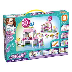 FORANGE FC3503 3503 non  NGÔI NHÀ MƠ ƯỚC KẸO MÚT bộ đồ chơi xếp lắp ráp ghép mô hình Girl DREAM HOUSE Con Gái 520 khối