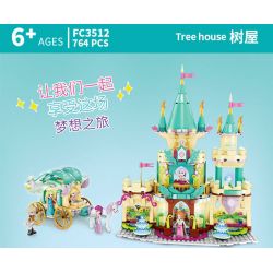 FORANGE FC3512 3512 non  NGÔI NHÀ MƠ ƯỚC TRÊN CÂY bộ đồ chơi xếp lắp ráp ghép mô hình Girl DREAM HOUSE Con Gái 764 khối