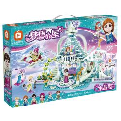 FORANGE FC3509 3509 non  NGÔI NHÀ MƠ ƯỚC PHA LÊ bộ đồ chơi xếp lắp ráp ghép mô hình Girl DREAM HOUSE Con Gái 724 khối