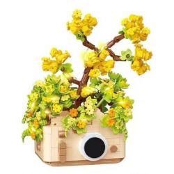 CACO D006-3 006-3 non  CHẬU HOA bộ đồ chơi xếp lắp ráp ghép mô hình Flowers 601 khối