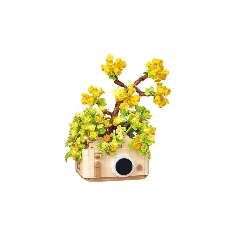CACO D006-3 006-3 non  CHẬU HOA bộ đồ chơi xếp lắp ráp ghép mô hình Flowers 601 khối
