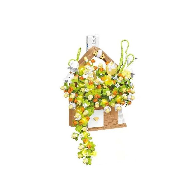 CACO D006-1 006-1 non  CHẬU HOA bộ đồ chơi xếp lắp ráp ghép mô hình Flowers 577 khối