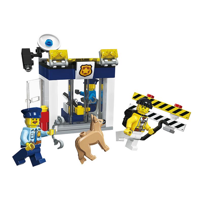 JIESTAR 20055 non  CẢNH SÁT THÀNH PHỐ GANGSTER TRỐN THOÁT bộ đồ chơi xếp lắp ráp ghép mô hình City ESCAPE 100 khối