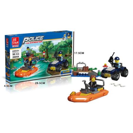 JIESTAR 20054 non  CẢNH SÁT THÀNH PHỐ THOÁT NƯỚC bộ đồ chơi xếp lắp ráp ghép mô hình City WATER ESCAPE 99 khối