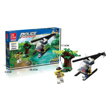 JIESTAR 20053 non  CẢNH SÁT THÀNH PHỐ MÁY BAY TRỰC THĂNG GUNSHIP bộ đồ chơi xếp lắp ráp ghép mô hình City HELICOPTER 107 khối