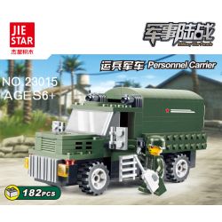 JIESTAR 23015 non  CHIẾN TRANH TRÊN BỘ QUÂN SỰ VẬN CHUYỂN ĐỘI XE bộ đồ chơi xếp lắp ráp ghép mô hình Military Army PERSONNEL CARRIER Quân Sự Bộ Đội 182 khối