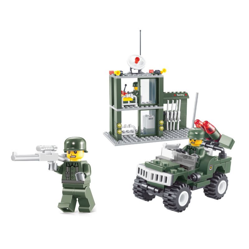 JIESTAR 23019 non  CHIẾN TRANH QUÂN SỰ TRÊN BỘ SENTINEL POST bộ đồ chơi xếp lắp ráp ghép mô hình Military Army SENTRY BOX Quân Sự Bộ Đội 164 khối