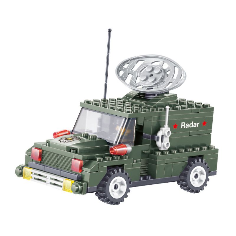 JIESTAR 23014 non  XE CHỈ HUY RADAR bộ đồ chơi xếp lắp ráp ghép mô hình Military Army Quân Sự Bộ Đội 142 khối