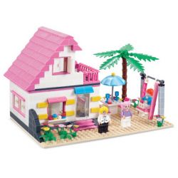 JIESTAR 33002 non  NGÔI NHÀ HẠNH PHÚC bộ đồ chơi xếp lắp ráp ghép mô hình City Thành Phố 383 khối