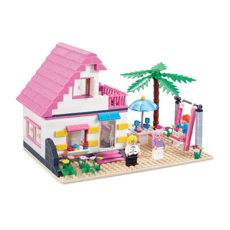 JIESTAR 33002 non  NGÔI NHÀ HẠNH PHÚC bộ đồ chơi xếp lắp ráp ghép mô hình City Thành Phố 383 khối