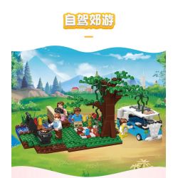 JIESTAR 20544 non  CHUYẾN ĐI CHƠI TỰ LÁI bộ đồ chơi xếp lắp ráp ghép mô hình City Thành Phố 520 khối