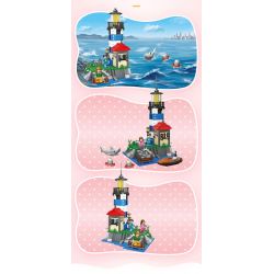 JIESTAR 20542 non  NGỌN HẢI ĐĂNG BẢO VỆ TRÊN ĐẢO MARE bộ đồ chơi xếp lắp ráp ghép mô hình City Thành Phố 376 khối