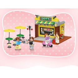 JIESTAR 20537 non  QUÁN ĂN VẶT GÓC PHỐ bộ đồ chơi xếp lắp ráp ghép mô hình City Thành Phố 399 khối