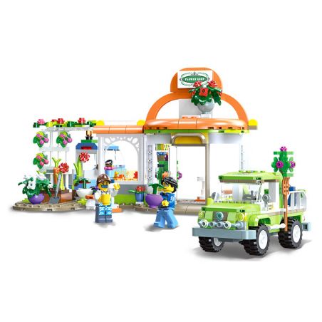 JIESTAR 55014 non  THÀNH PHỐ TOÀN CẦU CỬA HÀNG HOA bộ đồ chơi xếp lắp ráp ghép mô hình City CITY GLOBAL 509 khối