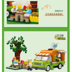 JIESTAR 55009 non  THÀNH PHỐ TOÀN CẦU XE TẢI THỰC PHẨM bộ đồ chơi xếp lắp ráp ghép mô hình City CITY GLOBAL 343 khối