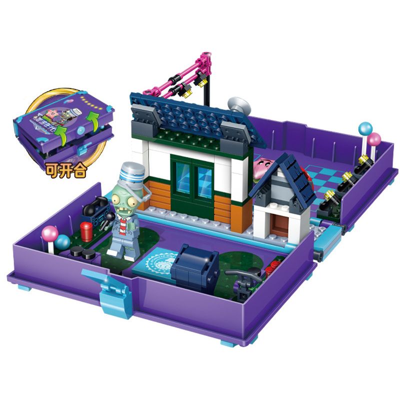 GUDI 60029 non  CUỘC CHIẾN THỰC VẬT CUỐN SÁCH VỀ THỜI ĐẠI ROCK AND ROLL bộ đồ chơi xếp lắp ráp ghép mô hình Movie & Game Phim Và Trò Chơi 237 khối