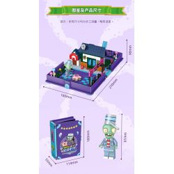 GUDI 60029 non  CUỘC CHIẾN THỰC VẬT CUỐN SÁCH VỀ THỜI ĐẠI ROCK AND ROLL bộ đồ chơi xếp lắp ráp ghép mô hình Movie & Game Phim Và Trò Chơi 237 khối