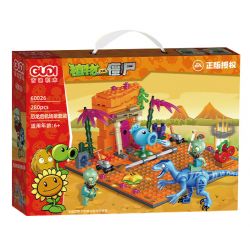 GUDI 60026 non  CUỘC CHIẾN THỰC VẬT BỘ KỊCH BẢN KHỦNG HOẢNG DINO bộ đồ chơi xếp lắp ráp ghép mô hình Movie & Game Phim Và Trò Chơi 280 khối