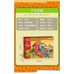 GUDI 60026 non  CUỘC CHIẾN THỰC VẬT BỘ KỊCH BẢN KHỦNG HOẢNG DINO bộ đồ chơi xếp lắp ráp ghép mô hình Movie & Game Phim Và Trò Chơi 280 khối