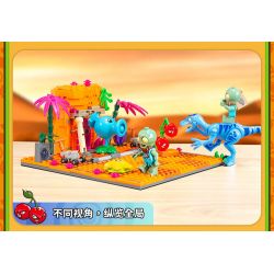 GUDI 60026 non  CUỘC CHIẾN THỰC VẬT BỘ KỊCH BẢN KHỦNG HOẢNG DINO bộ đồ chơi xếp lắp ráp ghép mô hình Movie & Game Phim Và Trò Chơi 280 khối