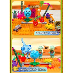 GUDI 60026 non  CUỘC CHIẾN THỰC VẬT BỘ KỊCH BẢN KHỦNG HOẢNG DINO bộ đồ chơi xếp lắp ráp ghép mô hình Movie & Game Phim Và Trò Chơi 280 khối