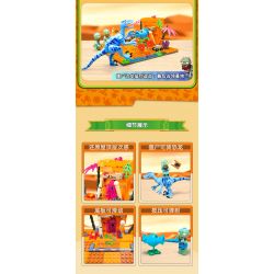 GUDI 60026 non  CUỘC CHIẾN THỰC VẬT BỘ KỊCH BẢN KHỦNG HOẢNG DINO bộ đồ chơi xếp lắp ráp ghép mô hình Movie & Game Phim Và Trò Chơi 280 khối