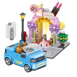 PanlosBrick 685004 Panlos Brick 685004 non  CỬA HÀNG LÀM ĐẸP XE WULING HONGGUANG MINIEV MUI TRẦN bộ đồ chơi xếp lắp ráp ghép mô hình BUAUTY SHOP 446 khối